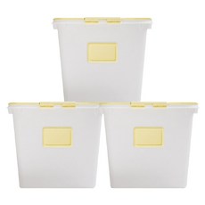 리빙숲 뉴 스퀘어 리빙박스 72L, 버터, 3개