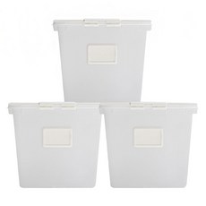 리빙숲 뉴 스퀘어 리빙박스 72L, 화이트, 3개