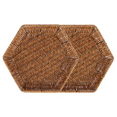 Market Pio 廚房六角形仿藤多用途籃子, 類型2, 2個