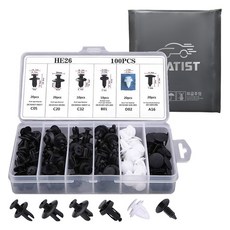차티스트 차량용 플라스틱 패스너 리벳 고정핀 클립 100p 세트 + 보관함, 1개