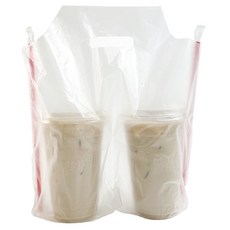 PACKAGE HERO 雙杯半透明素面塑膠提袋 31 x 30 cm, 400入, 1個