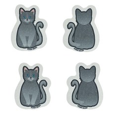 Sunny Enjoy 零廢棄纖維素俄羅斯藍貓貓咪菜瓜布, 4入, 1個