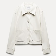 미쏘 여성용 페이크 레더 스탠카라 자켓