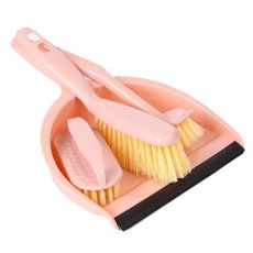 탑피아 간편한 가정용 빗자루 청소 세트, 핑크색, 1세트