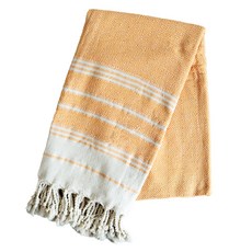 Boorepick 多用途大流蘇棉質沙灘巾 180 x 100cm, 橘色, 1個