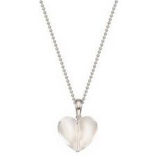 로아주 여성용 clear heart necklace