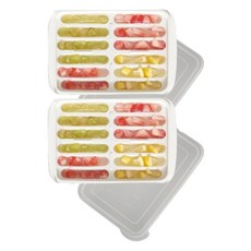 Jeepsaram 副食品12格冰磚盒, 象牙白, 2個, 220ml