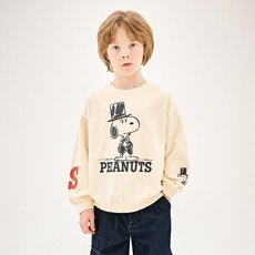 JELISPOON Peanuts男童款帥氣紳士史努比印花大學T