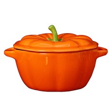 Modernji 南瓜造型雙耳湯碗 + 碗蓋套組 寬 16cm x 深 8.3cm x 高 9.7cm YJ653, 1套, 混色