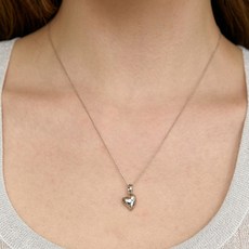 로아주 여성용 heart point cubic necklace