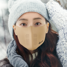 Napang 刷毛緊密防寒口罩, 1個, 深膚色