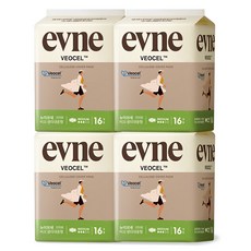 이브네 비오셀 생리대 날개형, 중형, 16개입, 4개
