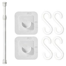 World Clean 伸縮桿 + U型支撐架 2入 + S型掛鉤組, 白色