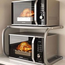 堅固的微波爐收納多用途層架, 銀色, 1個