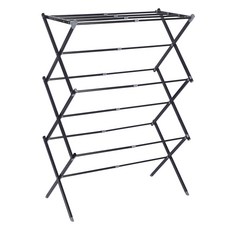 로이홈 튼튼한 폭조절 자바라 접이식 건조대 빨래건조대, 블랙