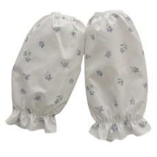 Taminayo 現代成人袖套 2入, 花朵白色荷葉邊