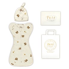 ikii 嬰幼兒有機棉包巾S號套組 + 禮物盒 + 購物袋