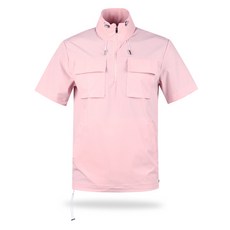 luxgolf 男士高領外口袋短袖襯衫 LB4M403