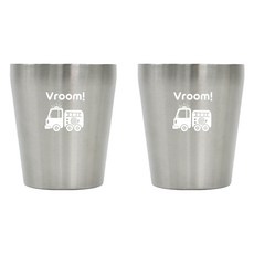 kitchen U 兒童用噗噗車不鏽鋼304雙層杯, 2個, 250ml, 混合顏色