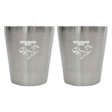 kitchen U 兒童用 暴龍 304不鏽鋼雙層杯, 300ml, 2個, 混色