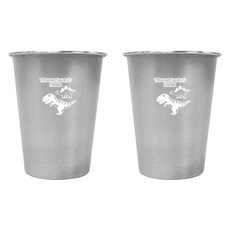 kitchen U 兒童用 暴龍 304不鏽鋼杯 350ml, 2個, 混色