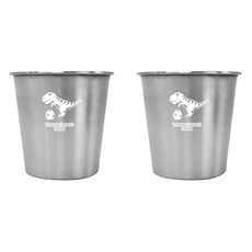 kitchen U 兒童用 暴龍 304不鏽鋼杯, 200ml, 2個, 混色