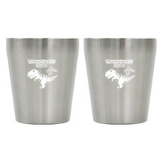 kitchen U 兒童用 暴龍 304不鏽鋼雙層杯, 250ml, 2個, 混色