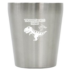 Kitchen U 兒童用 暴龍 304不鏽鋼雙層杯, 250ml, 1個, 混色