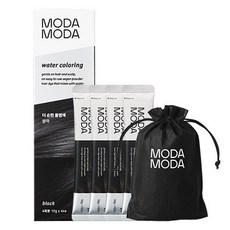 MODA MODA 更溫和水染髮劑 4入 + 染髮工具組套組, 黑色, 1個