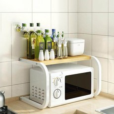 多用途微波爐整潔收納層架, 白色, 2層
