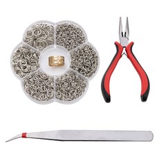 Khohimo 多用途O型環 1000p + 作業戒指 + 平口鉗 + 鑷子套組 4W314, 銀色, 1套