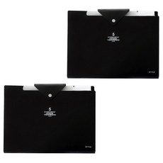 오피스코어 서류정리 포켓 도큐먼트 파일 5칸 인덱스파일, 블랙, 2개