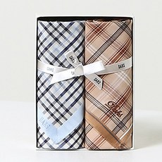 DAKS 男女通用格紋棉質手帕2件組 DCHA4E061