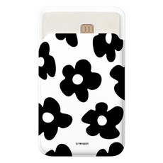 트라이코지 스퀴시 플라워 마그네틱 슬라이드 카드지갑 (맥세이프 호환), 1개, 스퀴시 플라워 블랙