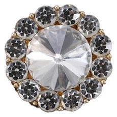 KUMIHANDS 水鑽花朵鈕扣 23mm 組合A, 5個, 金色