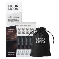 MODA MODA 更溫和水染髮劑 4入 + 染髮工具組套組, 深棕色, 1個