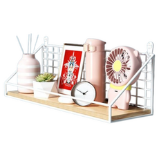 무드하우스 무타공 다용도 벽걸이 우드선반, 화이트, 1단