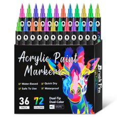 심플라인 듀얼팁 전문가용 아크릴 마카펜, 1세트, 72색