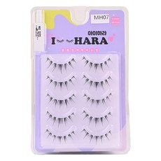 IHara 쁘띠업 假睫毛 MH07 2入 x 5個 + 膠水組合, 1個, 黑色