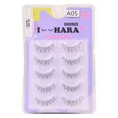 IHara 쁘띠업 假睫毛 2p x 5入 + 膠水套組 A05, 1個, 黑色