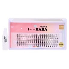 아이하라 트윙클 V컷 속눈썹 11mm + 미니 글루 세트, 1개, 블랙