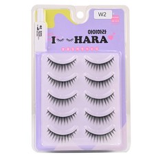 아이하라 쁘띠업 속눈썹 5쌍 W2 + 글루 세트, 1개, 블랙