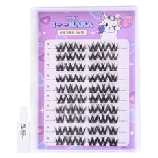 IHara 大容量超強固定假睫毛, 黑色, 1個