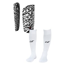 Undertech Hermoso Light KOR SE 護脛板 UTF001K 2入 + Active Cool 足球襪 UT603 套組, 1套, 黑色 + 白色(護脛板), 白色(襪子)