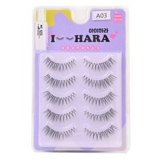 IHara Petit Up 附膠水5對假睫毛 A03, 1個, 黑色
