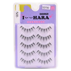 IHara Petit Up 附膠水5對假睫毛 DDT90, 黑色, 1個