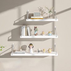 제이라이프 먼데이 심플 와이어 원목 선반 + 매직 접착 패드 2p 세트, 화이트(선반), 1단