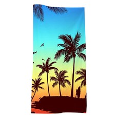 Boorepick 海灘巾 夏威夷 戲水毛巾 大型 140 x 70 cm, 椰子樹, 1個