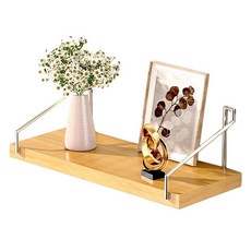 JLIFE Monday 簡約金屬實木層架 + 魔力無痕貼 2入組, 原木色(層架), 1層