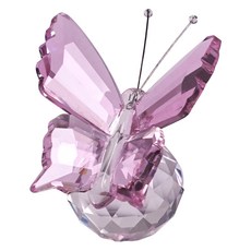 Morningscent 室內玻璃裝飾品 水晶蝴蝶, 粉紅色